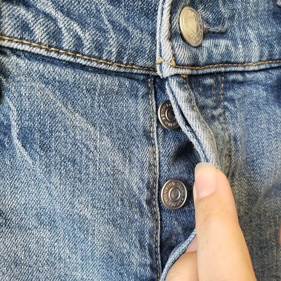 7 For All Mankind 7FAM Josefina Jeans 30 Boyfriend Distressed Medium Wash Blue - Picture 7 of 13